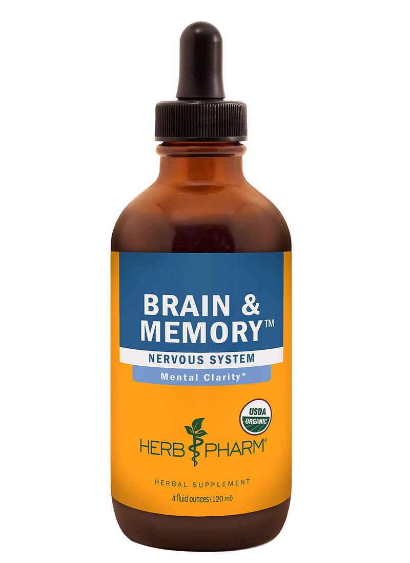 HERB PHARM Brain And Memory Liquid Herbal Formula With Ginkgo For Memory And Concentration- 4 Ounce 