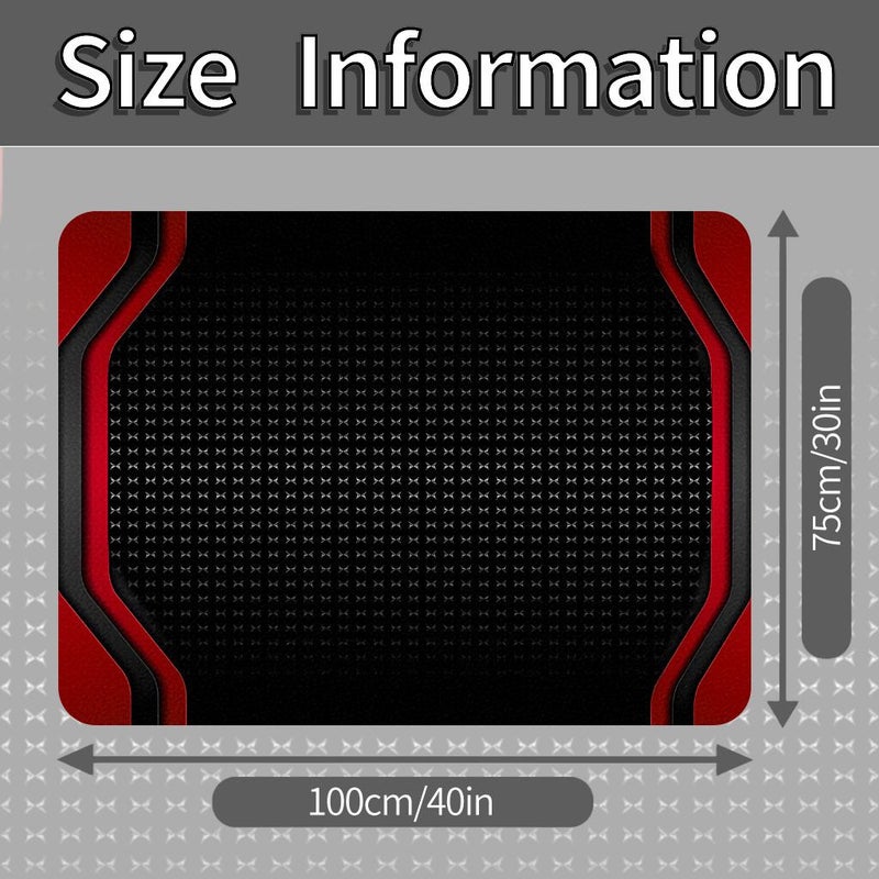 Red Black Intercalated Car Trunk Mat Universal Size Cargo Protection Tidy - Image 5