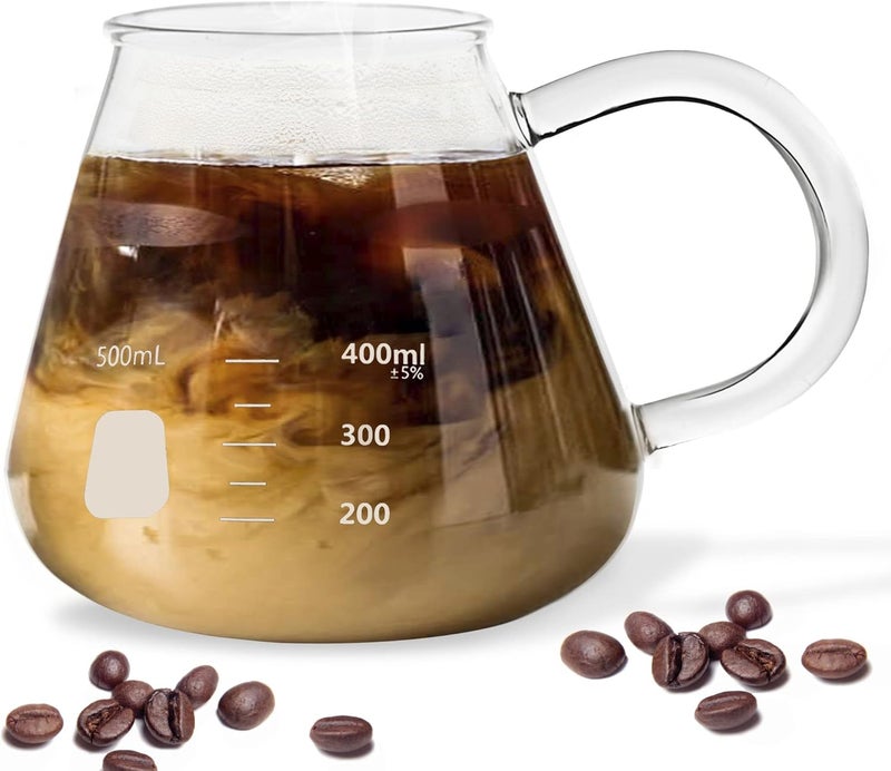 BMC Erlenmeyer Flask Mug - Beaker Coffee Mug with Measurements - Borosilicate Thick Durable Glass 16.9oz (500mL) Capacity - Great Gift for Anyone who Loves Science & Chemistry - Image 1