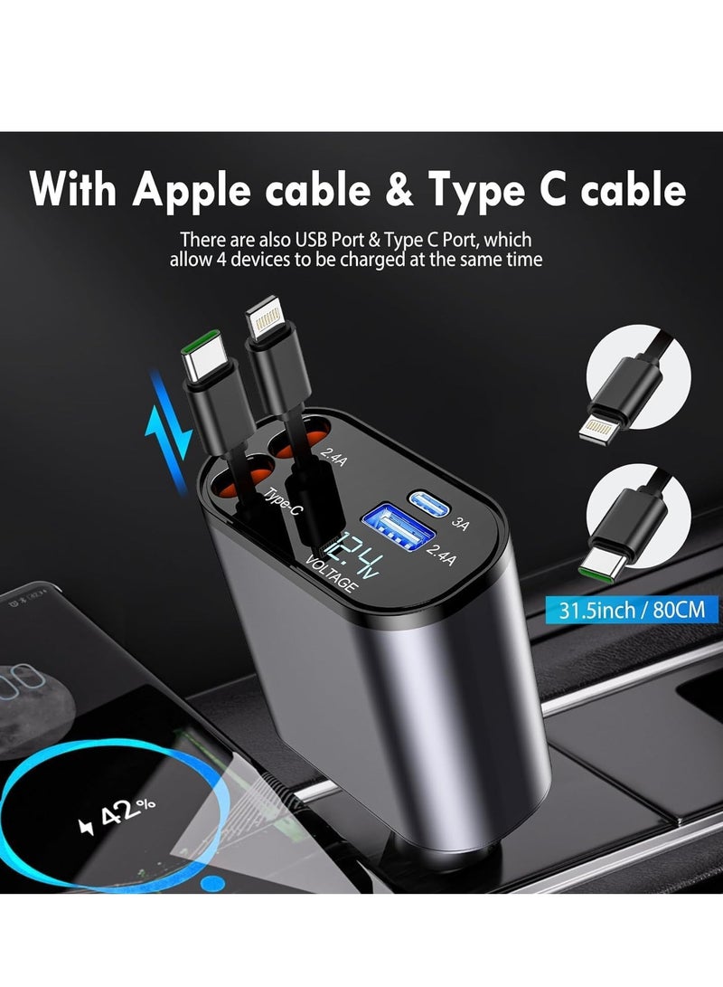 ELTRAZONE Space-Saving Type-C Retractable Car Charger: Compact and Convenient Design  - Image 4