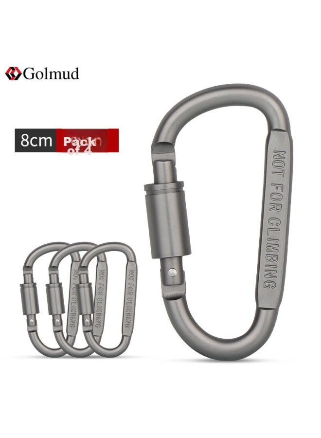 Golmud Geermu 8cm Aluminum Alloy Keychain, Small Quick-release Buckle, 4-pack Key Ring - Image 1
