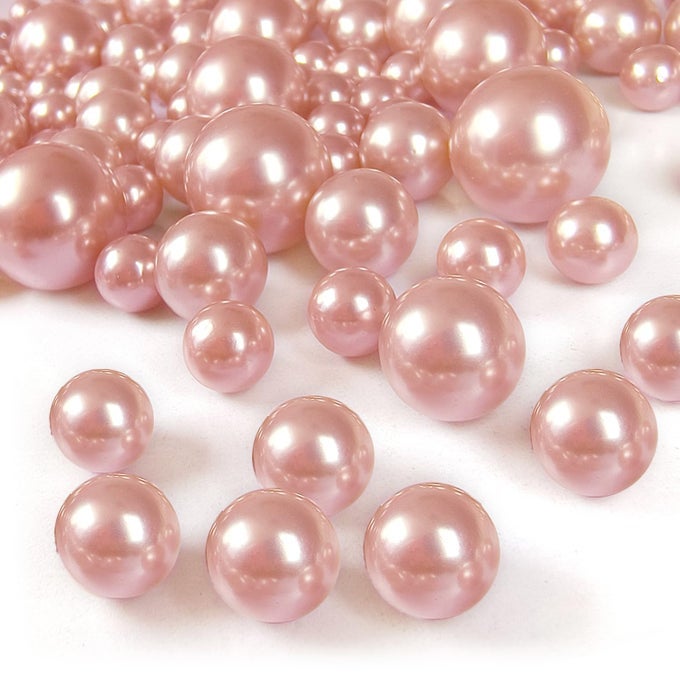 PEARL BEADS FOR VASE FILLER 160 PIECES NO HOLE MAKEUP PEARLS BEADS FOR BRUSHES HOLDER FOR HOME WEDDING CHRISTMAS DECOR 101420MMROSE GOLD