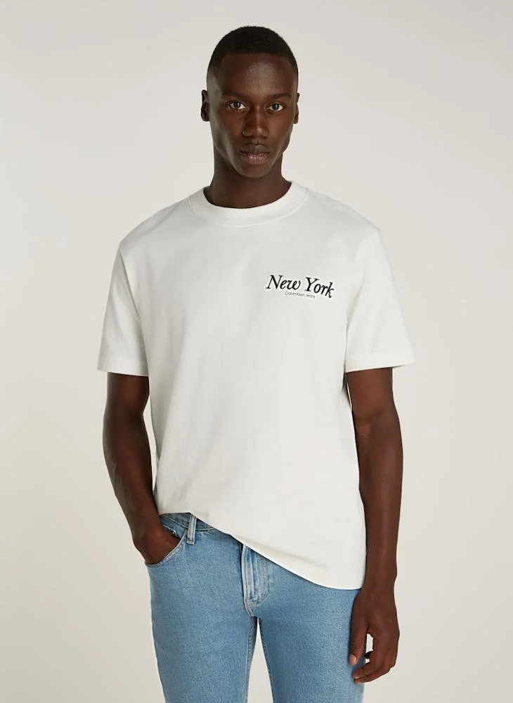 كالفن كلاين جينز Logo Print Crew Neck T-Shirt