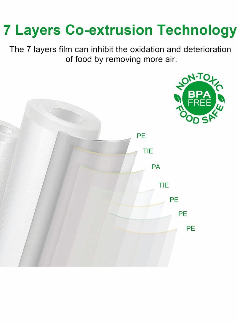 Vacuum Sealer Bags Rolls - 8" x 16' 3 Pack-Compatible with Food Saver Seal a Meal , Heavy Duty BPA Free Commercial Fresh Bag, Cut to Size for Vac Storage, Meal Prep or Sous Vide - Image 5