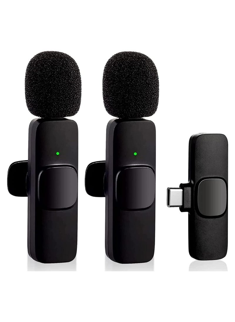 Generic - Wireless Lavalier Microphone for Type-C Phone, Plug-Play Wireless Mic with 2 Microphone for USB-C Android Phone Video Recording, Interview, Vlog - Image 1