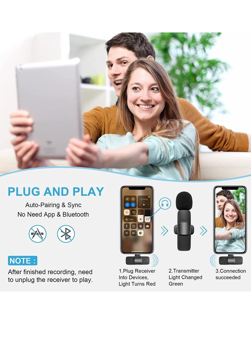 Generic - Wireless Lavalier Microphone for Type-C Phone, Plug-Play Wireless Mic with 2 Microphone for USB-C Android Phone Video Recording, Interview, Vlog - Image 1