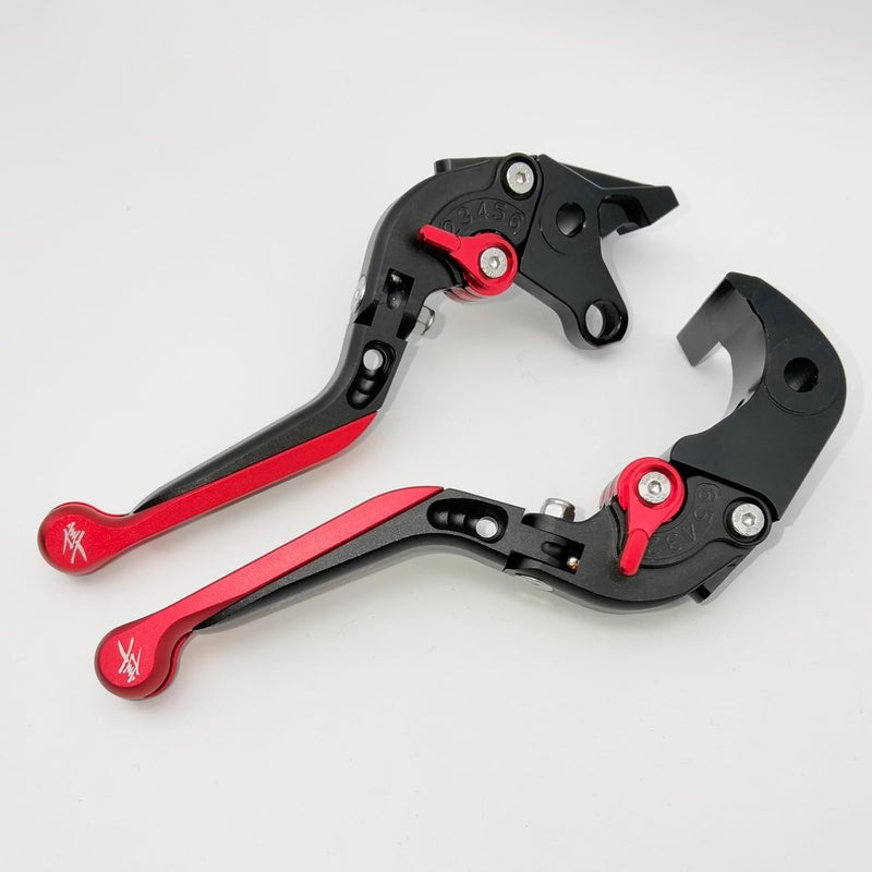 Replacement Brake and Clutch Levers for Suzuki GSX1300R Hayabusa 2021-2024 (Black/Red) - Image 2