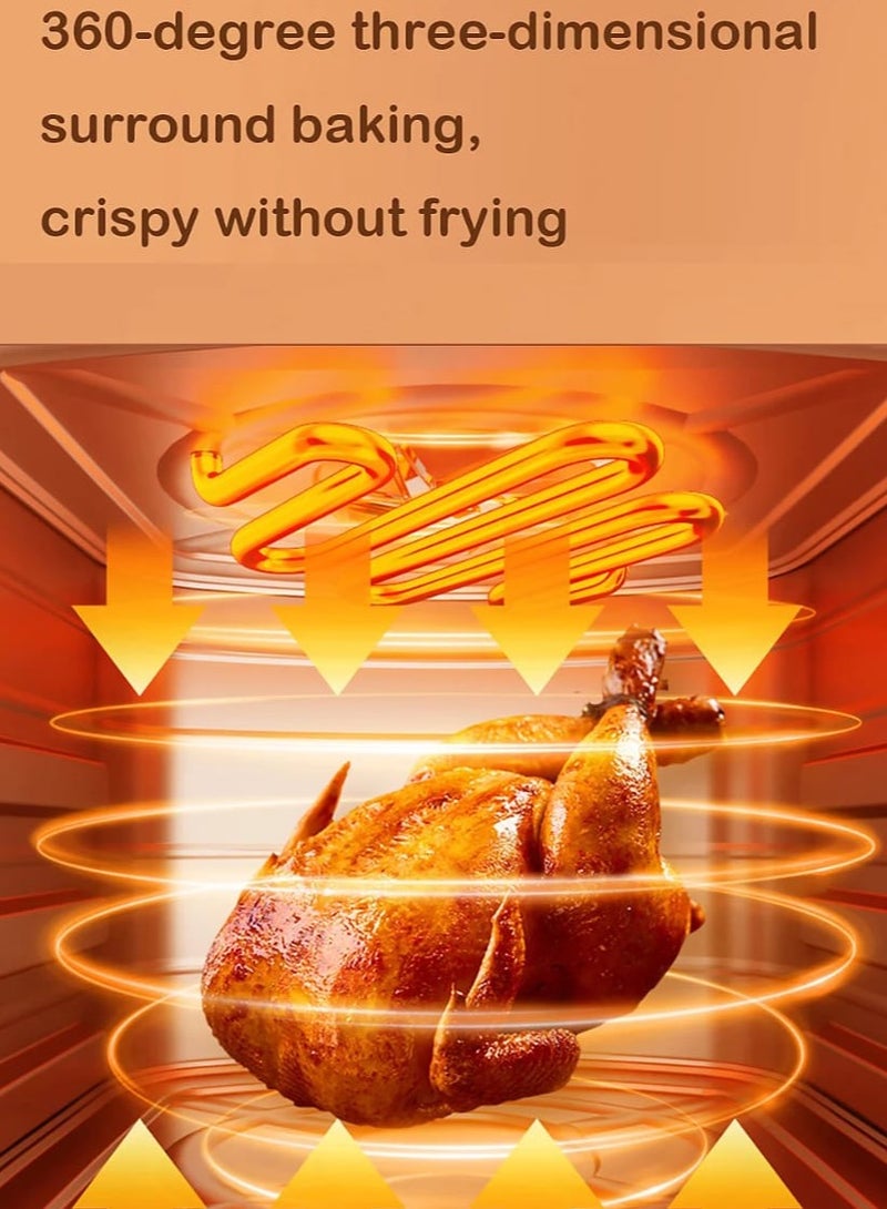 فرن مقلاة هوائية منزلية سعة 12 لترًا مقلاة هوائية تعمل باللمس مع 10 قوائم محددة مسبقًا، نافذة ClearLook، لوحة لمس، زيت أقل بنسبة تصل إلى 90%، سعة كبيرة، طهي متعدد - Image 3