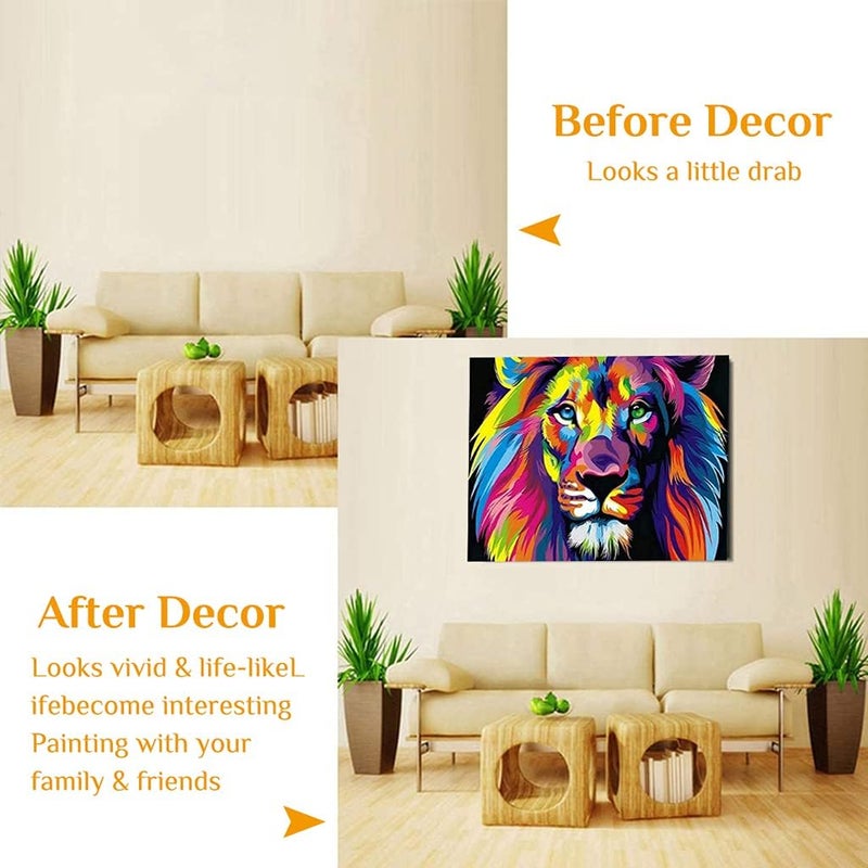 DIAMOND CRAFTZ Paint by Numbers for Adult Kits, DIY Canvas Oil Painting Kit for Kid Beginners with Paintbrushes Acrylic Pigment Drawing Paintwork, Multicolor - Image 5