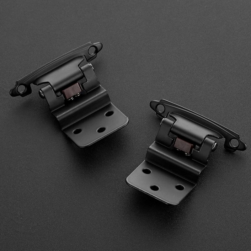 Ravinte 60 Packs (30 Pairs) 3/8" Inset Matte Black Cabinet Hinge, Self Closing Hinges for Kitchen/Bathroom/Furniture Cabinets & Doors. Decorative Hardware with Door Bumper. - Image 2