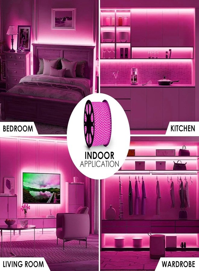 NEWNESS 5 Meter Waterproof LED Strip Light Pink (5730 SMD) | Energy Efficient Rope Light for False Ceiling, Room, Diwali, Christmas, Party & Home Decoration - Image 3