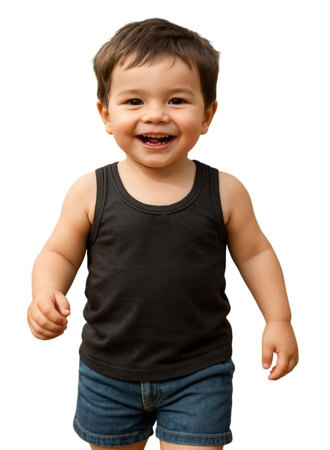 Cortica® Colorful Printed Vest Dark Solid Baniyan Cotton Inner wear for Baby Boys,Baby Girls,Boy's,Girl's,Kids & Infant Sleeveless Undershirts Sando ganji Soft Comfortable Multicolor Pack of 1 - Image 1
