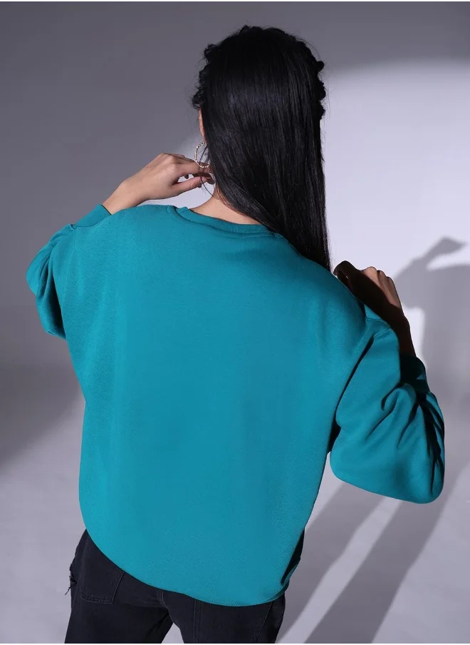 Hubberholme Green Sweatshirt For Women