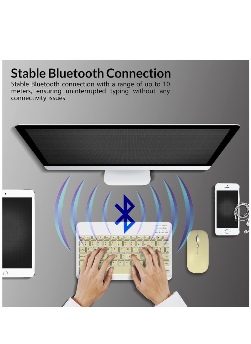 ELTRAZONE Set of Rechargeable Bluetooth Keyboard and Mouse - Portable Wireless Mouse/Keyboard Set - Android/iOS/Windows - Smart Phone/Tablet/PC - iPhone iPad Pro Air Mini, iPad OS/iOS (GREEN)  - Image 3