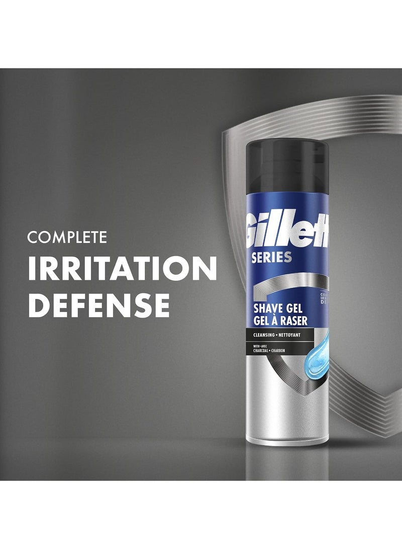 Gillette Series Shaving Gel with Charcoal Sensitive Skin 200ml (Pack of 6) - Image 3