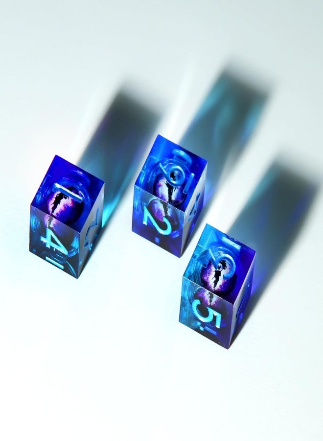 YEMEKO 1Pcs D6 DND Dice with Resin Sharp Edge D&D Dice, Random Color and Style 6 Sided Dice 16mm Handmade Polyhedral for DND Roleplaying Games - Image 3