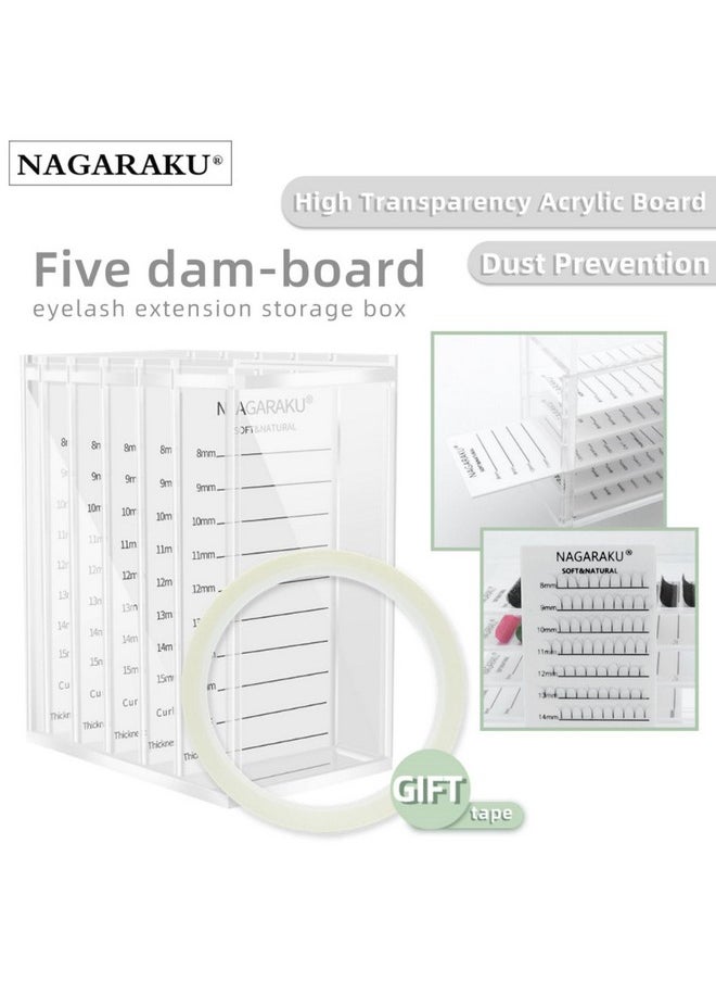 NAGARAKU Acrylic Lash Extension Organiser Storage False Eyelash Pallet Volume Boxes Makeup Holders Tools Case Lashes Container 5 Layers With 250 Tape Strips…  - Image 4
