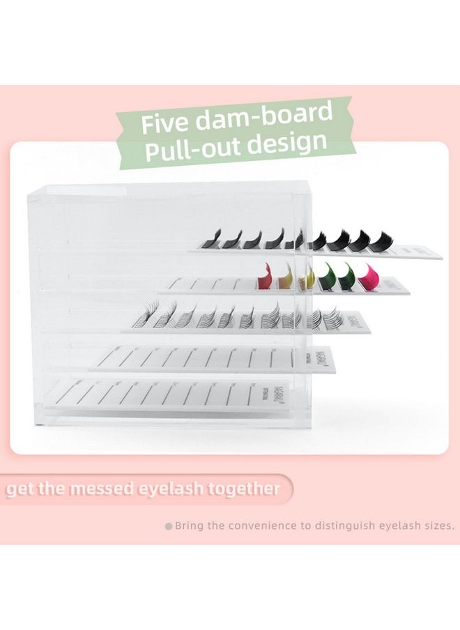 NAGARAKU Acrylic Lash Extension Organiser Storage False Eyelash Pallet Volume Boxes Makeup Holders Tools Case Lashes Container 5 Layers With 250 Tape Strips…  - Image 2