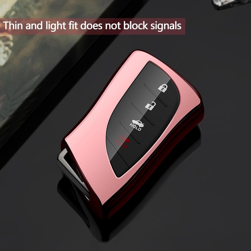 Tengare Lexus Key Fob Cover Car Key Protector Case Key Chain Holder Accessories Pink - Image 3