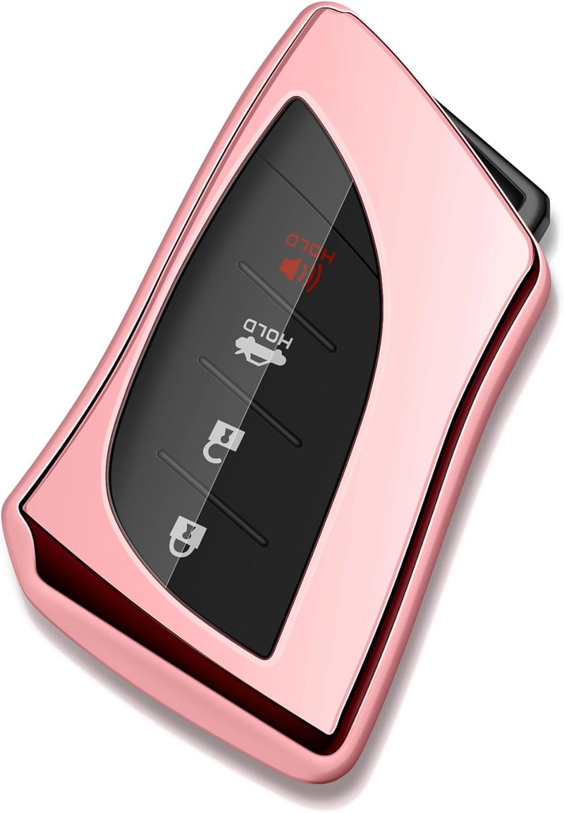 Tengare Lexus Key Fob Cover Car Key Protector Case Key Chain Holder Accessories Pink - Image 1