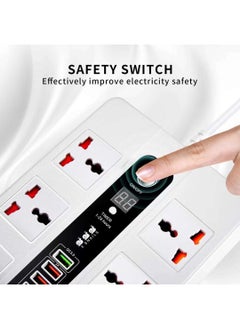 Pama BLK-11 Universal Extension Cord With 6 Universal Sockets, 5 USB ports,  1 PD Ports and 2 Meter Multicolour  - Image 2