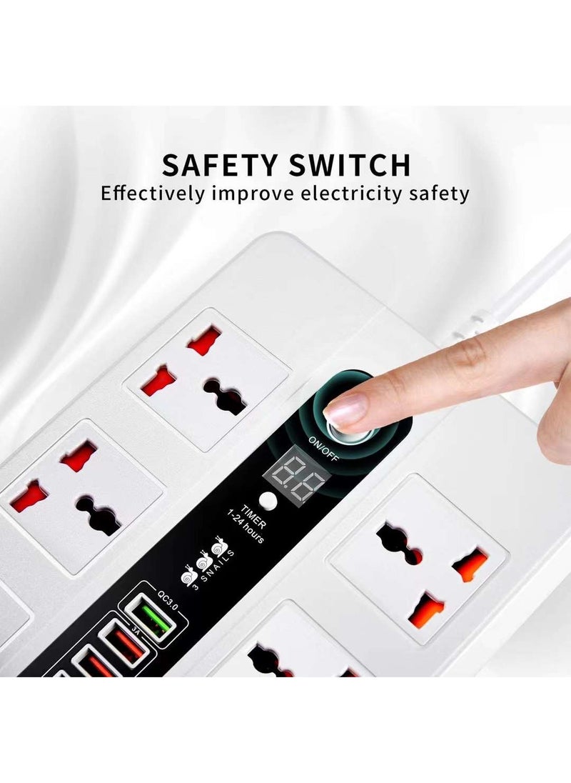 Pama BLK-11 Universal Extension Cord With 6 Universal Sockets, 5 USB ports,  1 PD Ports and 2 Meter Multicolour  - Image 2