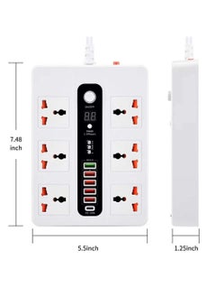 Pama BLK-11 Universal Extension Cord With 6 Universal Sockets, 5 USB ports,  1 PD Ports and 2 Meter Multicolour  - Image 3