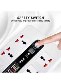 Pama BLK-11 Universal Extension Cord With 6 Universal Sockets, 5 USB ports,  1 PD Ports and 2 Meter Multicolour  - Image 2