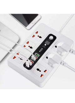 Pama BLK-11 Universal Extension Cord With 6 Universal Sockets, 5 USB ports,  1 PD Ports and 2 Meter Multicolour  - Image 1