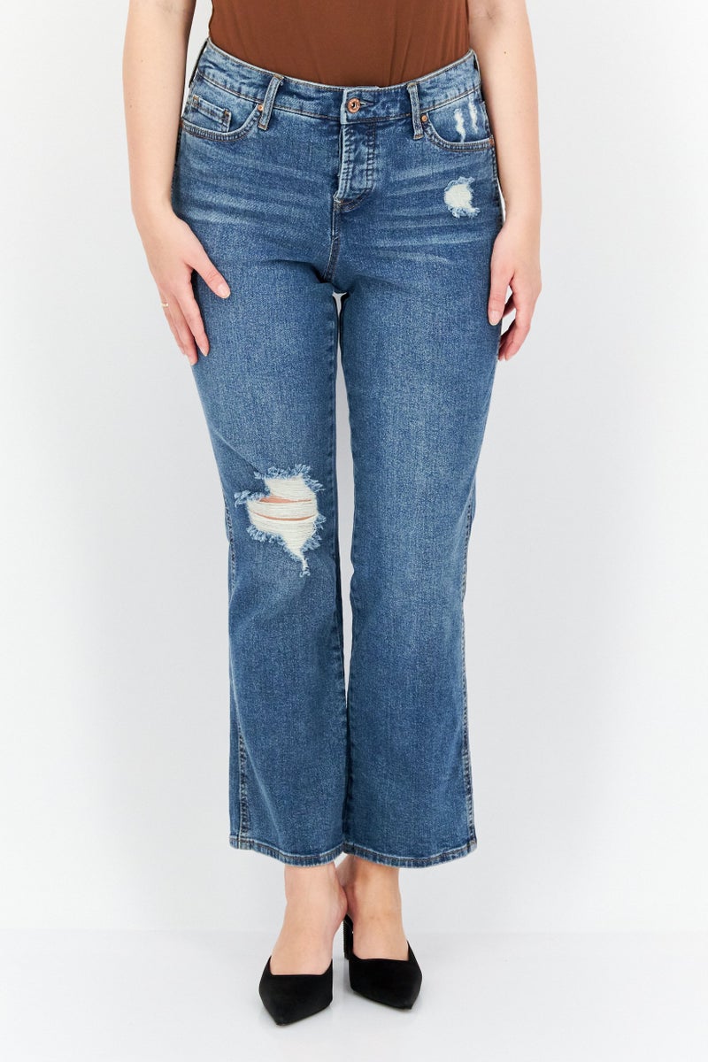 Jessica Simpson Women Skinny Fit Straight Leg Denim Jeans, Mid Wash - Image 1