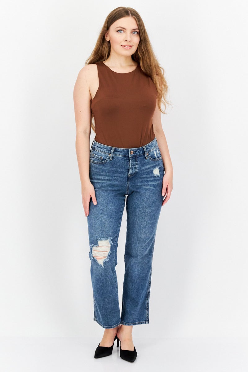 Jessica Simpson Women Skinny Fit Straight Leg Denim Jeans, Mid Wash - Image 4