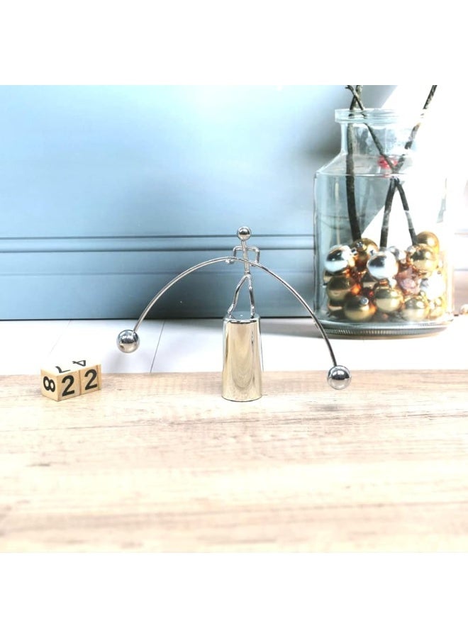 Sunnytech Mini Steel Balance Toy Weightlifter Kinetic Art Balance Toy Balancing Decompressive Science Psychology Home Offic Decor Desk Decor Toy WJ064 - Image 5