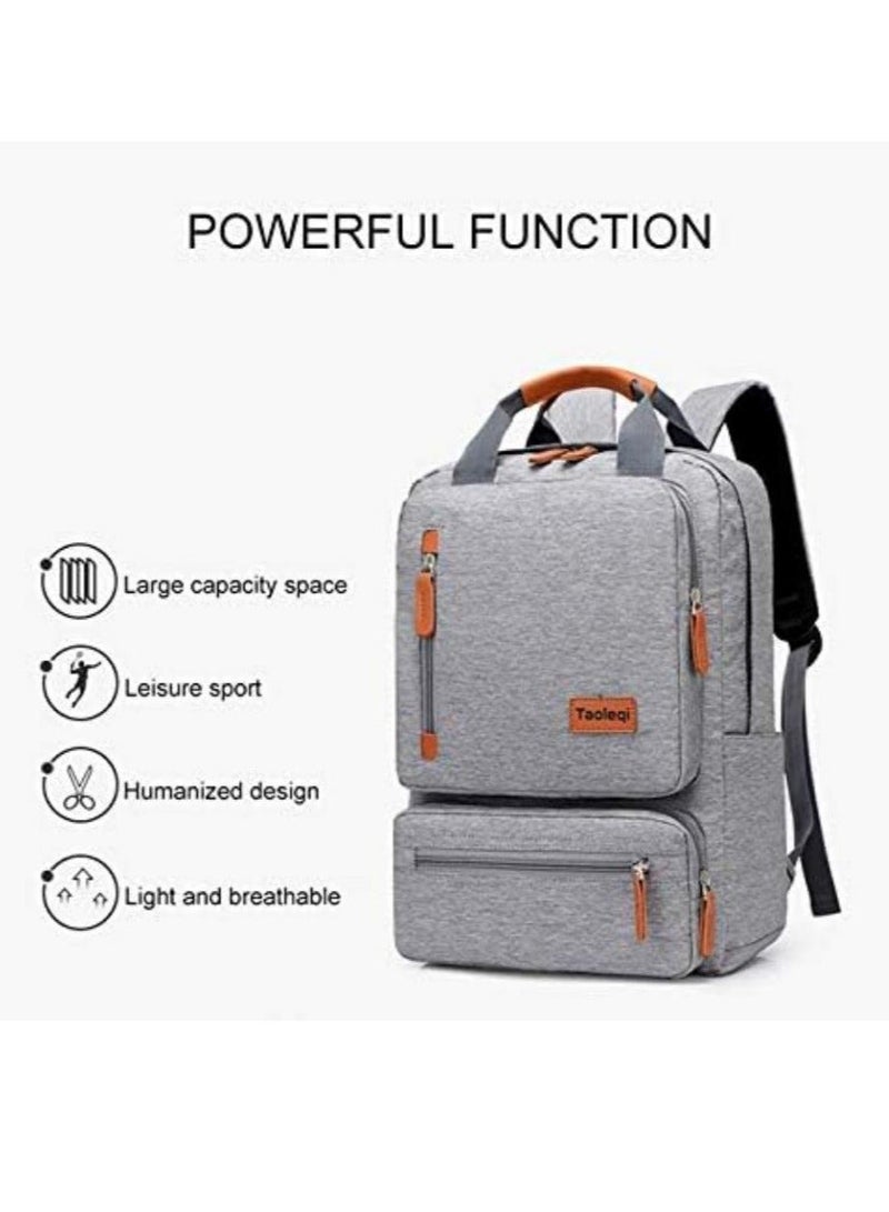 DUNISO Anti Theft Travel Backpack Casual Man Business Computer Backpack Light 15 inch Laptop Bag Light Grey (45*28*20cm) - Image 5