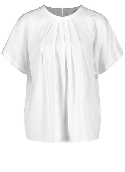 Blouse top with draped pleats