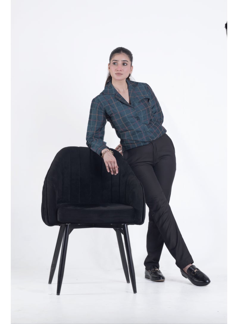 Ambittrends Elegant Checkered Shirt for Women  - Image 3