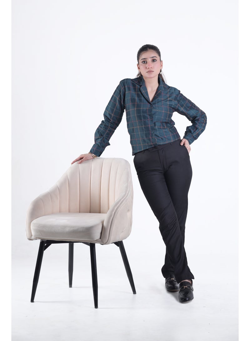 Ambittrends Elegant Checkered Shirt for Women  - Image 2