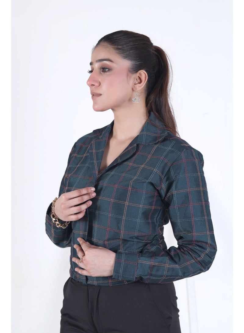 Ambittrends Elegant Checkered Shirt for Women  - Image 1
