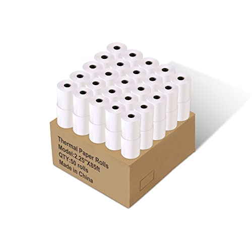 Immuson 2 1/4" x 85' Thermal Paper Receipt Rolls, POS/Cash Register Receipt Paper, Fits All Credit Card Terminals (50 Rolls) - Image 1
