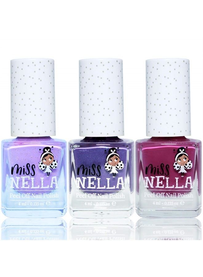 Miss NELLA Miss Nella NAIL KIT & Purple Unicorn- Nail accessories for kids- 3 peel off nail polish, nail stickers, tattoos, nail filer & toe separators- all designed foe children hands & toes - Image 3