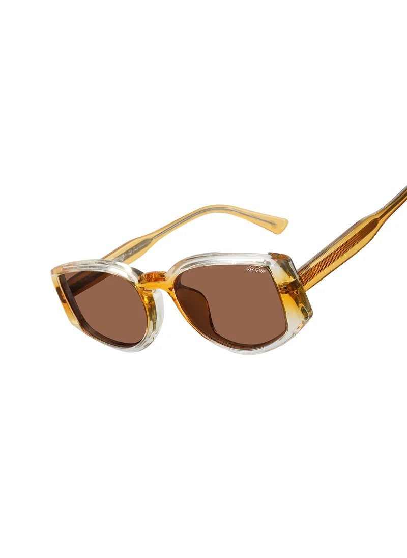 Woggles Red Pappy Alcove Brown Polarized Rectangle Sunglasses