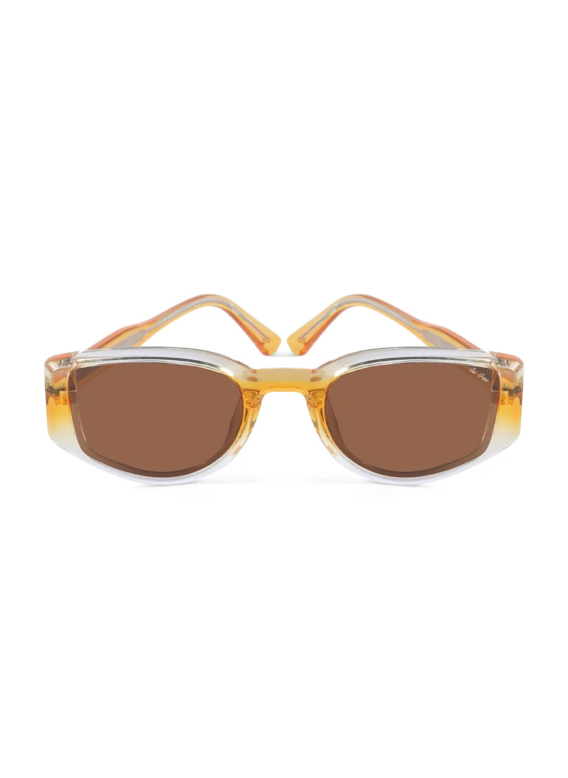 Woggles Red Pappy Alcove Brown Polarized Rectangle Sunglasses