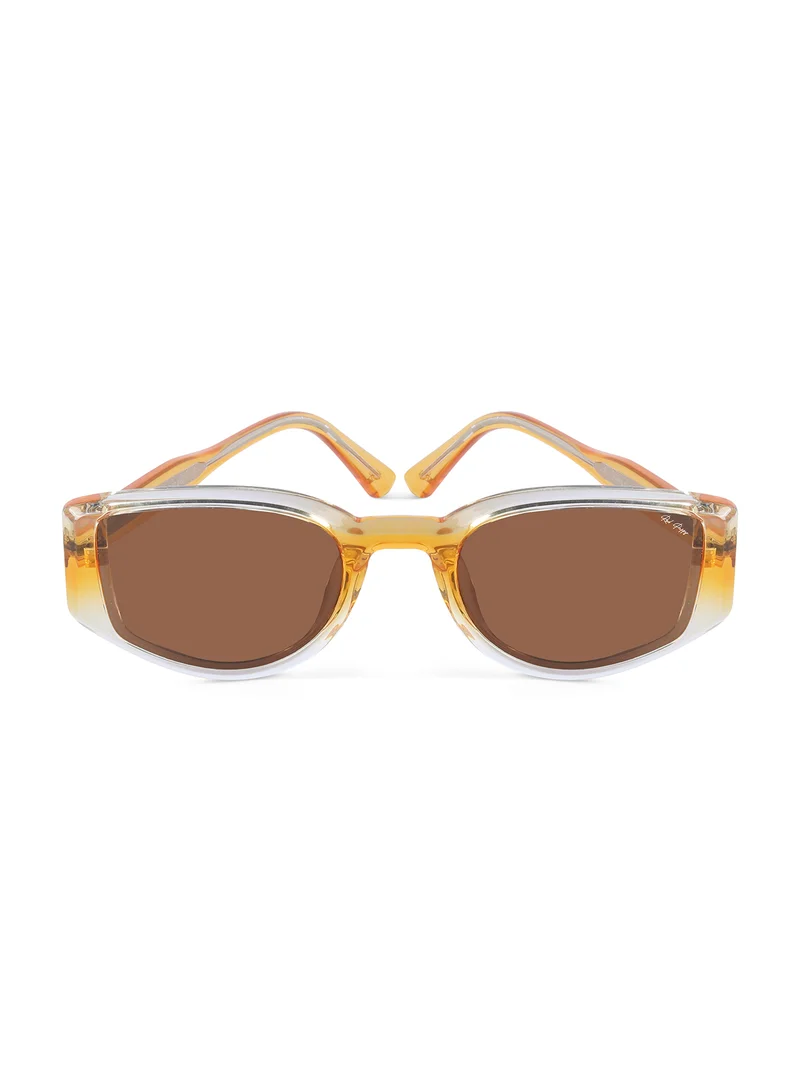Woggles Red Pappy Alcove Brown Polarized Rectangle Sunglasses