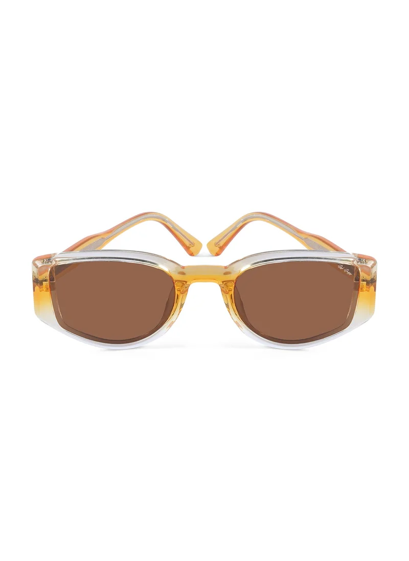 Woggles Red Pappy Alcove Brown Polarized Rectangle Sunglasses