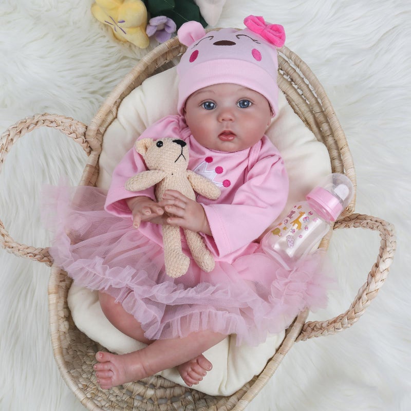 CHAREX Lifelike Reborn Baby Dolls 20 Inch Realistic Newborn Baby Doll Soft Body Real Life Baby Dolls Girl with Accessories Gifts Toy for Kids Age 3 Collection - Image 4
