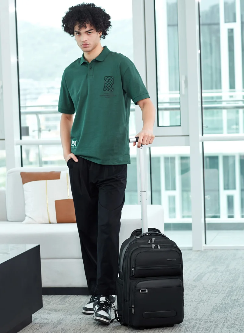 ARCTIC HUNTER Professional Rolling Backpack, 19.5 Inch Water Resistant Backpack Trolley with 360° Degree Opening for Office Travel Business School, LG00656, Black