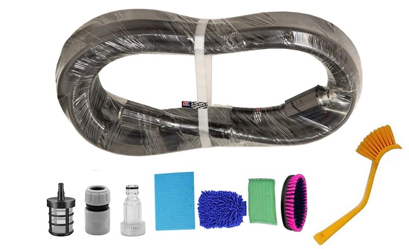 Digital Craft Digital Craft Hydraulic M22PIn 2750PSI Pressure Washer Hose High Pressure Pipe Car Wash Water Cleaning Extension CordHydraulic Washer Pipe 8MTR3Pc Filter ConnectorHousekeeping 5 Item Set 