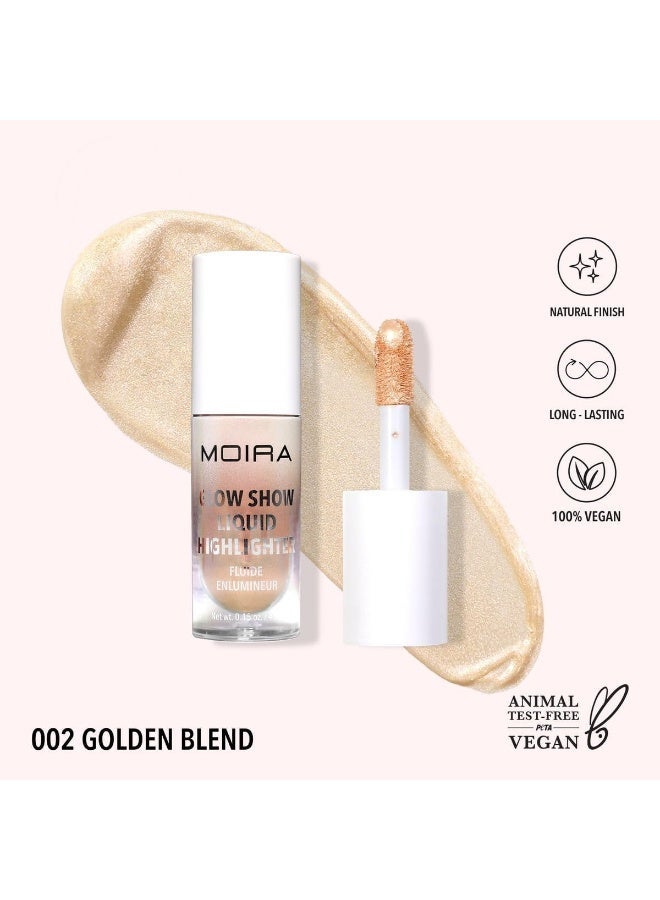 moira Glow Show Liquid Highlighter (002, Golden Blend) - Image 1