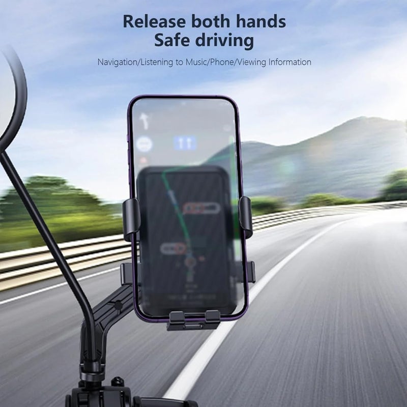 keeshar MotoPro K5 Motorcycle Rearview Mirror Mobile Holder | Universal Anti-Slip Clamp with Secure - Image 5