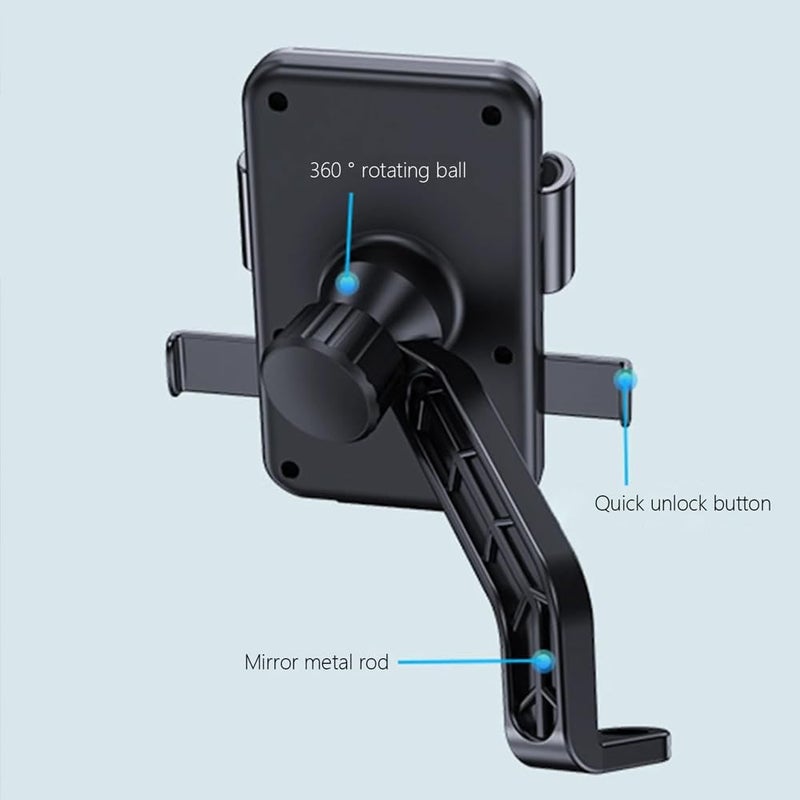 keeshar MotoPro K5 Motorcycle Rearview Mirror Mobile Holder | Universal Anti-Slip Clamp with Secure - Image 3