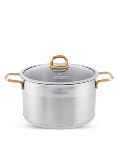 26cm (7.3 Liter) LIFE SMILE Cooking Pot with Lid 18/10 Pure Stainless Steel - Thick Induction Base Double Handle Stock Pot - Non-Toxic, 100% PFOA, PTFE & PFOS Free - Oven Safe Casserole - pzsku/Z4E52C953B06F2144055CZ/45/_/1739789596/8b273019-ef7b-4dfb-adfa-cf6c06fb88ae